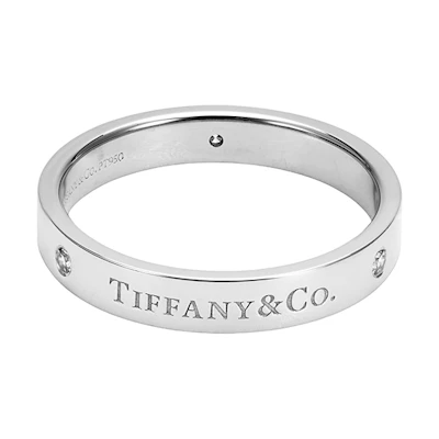 TIFFANY & CO. Return to Tiffany Platinum 3mm Ring White GRP02847