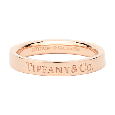 TIFFANY & CO. Ring 3mm 18K Rose Gold Unisex Couple's Ring. GRP07913