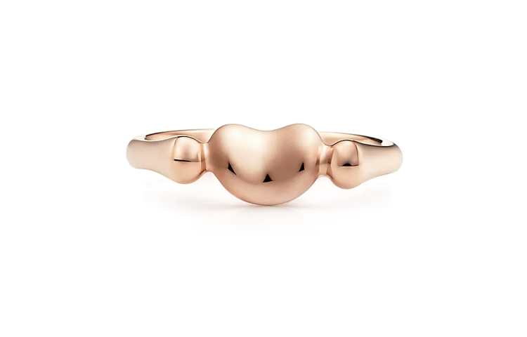 TIFFANY & CO. Rose Gold Heart Ring 18K Unisex Couple Design 60151878