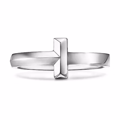 Tiffany & Co. Shape Design 18K White Gold Unisex Couple Ring - Silver 69278191