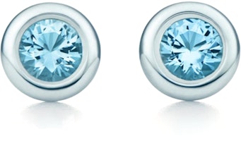 TIFFANY & CO. Silver Aquamarine Stud Earrings Unisex Couple Jewelry. 60017606 TIFFANY & CO. Silver Aquamarine Stud Earrings Unisex Couple Jewelry. 60017606