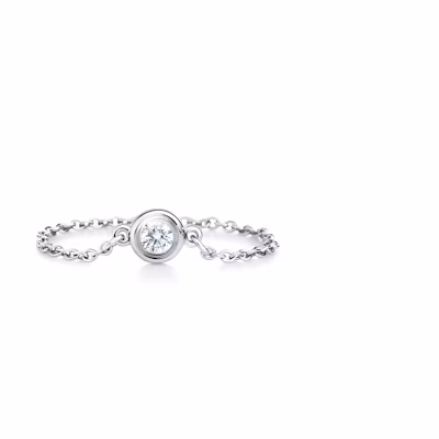 Tiffany & Co. Silver Round Diamond Ring Unisex Couple Design 60146867