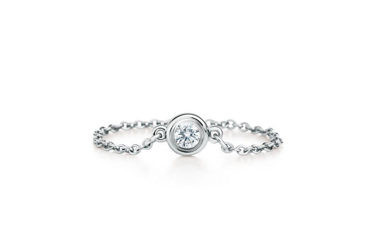 Order Cincin Berlian Bulat Perak Tiffany & Co. Unisex Desain Pasangan 60146867