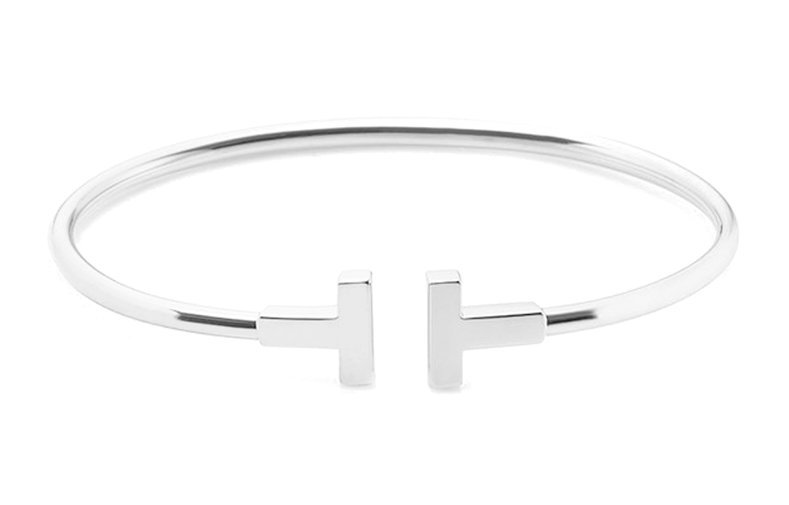 Order TIFFANY & CO. T-Series 18K White Gold Coil Bangle Unisex Couples Bracelet. GRP07763