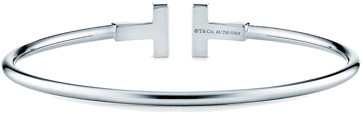 TIFFANY & CO. T-Series 18K White Gold Coil Bangle Unisex Couples Bracelet. GRP07763 Shop TIFFANY & CO. T-Series 18K White Gold Coil Bangle Unisex Couples Bracelet. GRP07763
