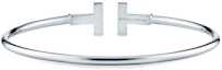Shop TIFFANY & CO. T-Series 18K White Gold Coil Bangle Unisex Couples Bracelet. GRP07763