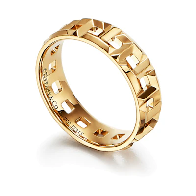 TIFFANY & CO. T-Series True Wide 18K Gold Ring Gold for Men. GRP10567