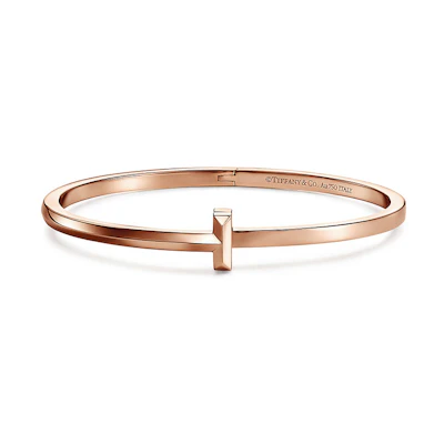 Tiffany & Co. T1 Narrow 18K Rose Gold Bracelet Unisex Couple Jewelry. GRP11294