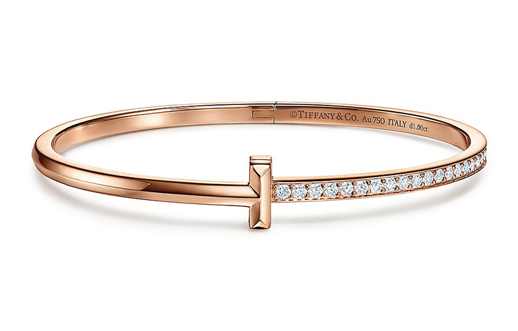 Tiffany & Co. T1 Slim Diamond Rose Gold Bracelet Unisex Couple Design. GRP11300 圖 2