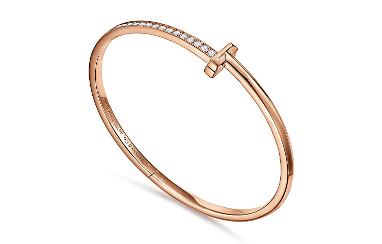 Tiffany & Co. T1 Slim Diamond Rose Gold Bracelet Unisex Couple Design. GRP11300 圖 3