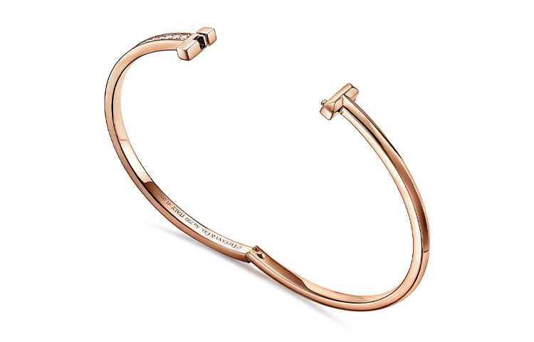 Tiffany & Co. T1 Slim Diamond Rose Gold Bracelet Unisex Couple Design. GRP11300 圖 4