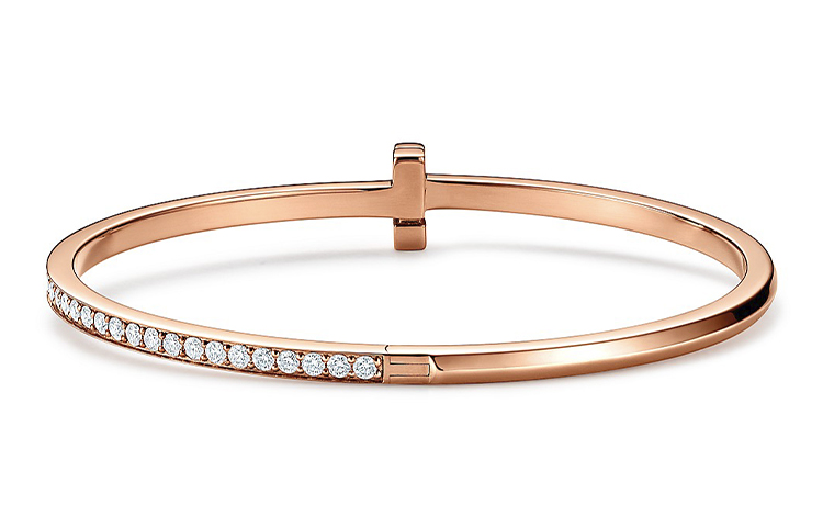 Tiffany & Co. T1 Slim Diamond Rose Gold Bracelet Unisex Couple Design. GRP11300 圖 5