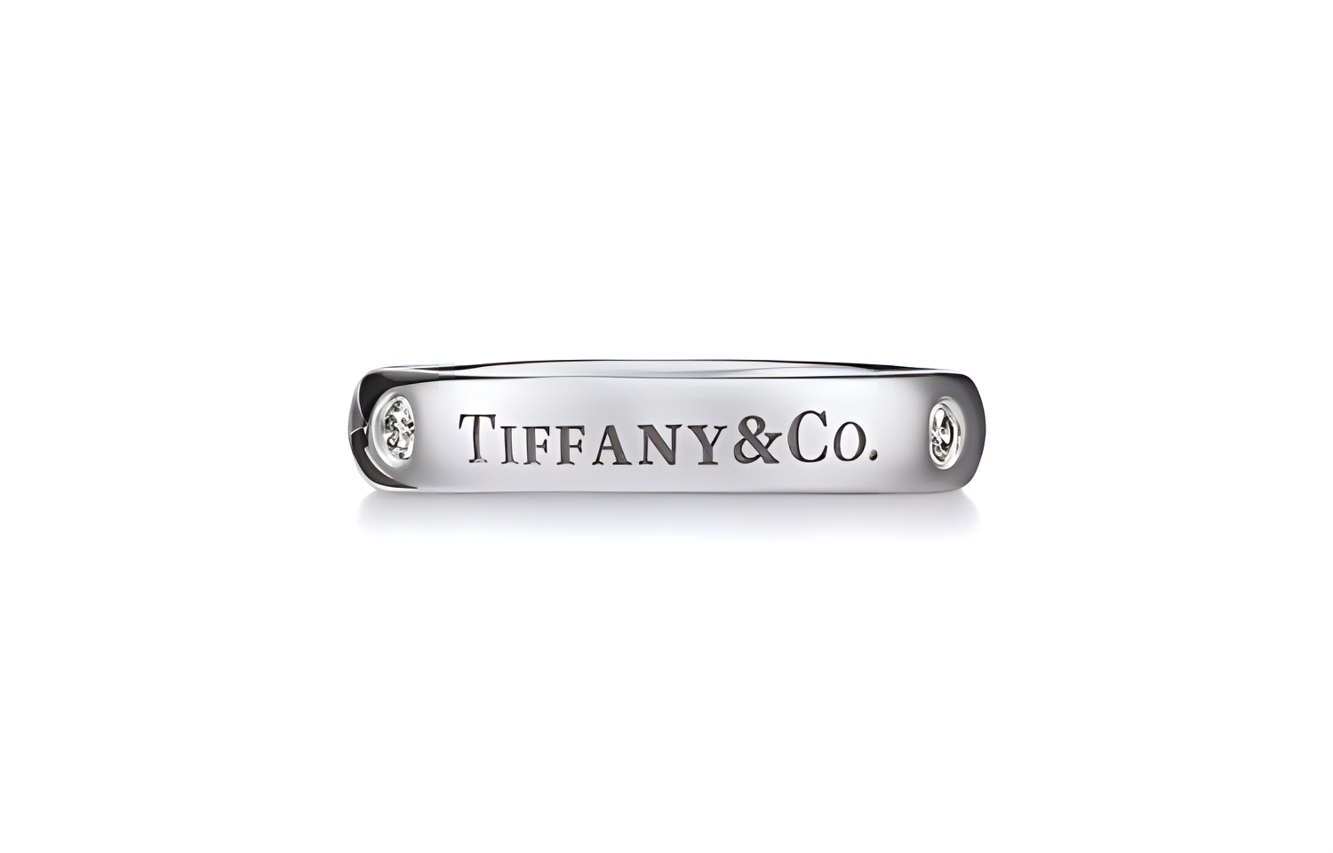 TIFFANY & CO. T&CO. Platinum Ring with 3 Diamonds Unisex Couple Silver. GRP12386