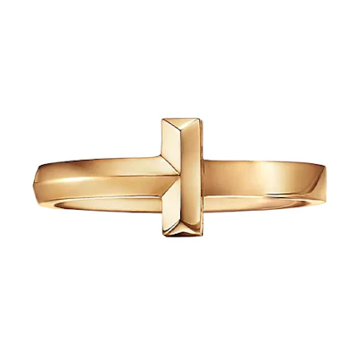 TIFFANY & CO. T Series 18K Gold Ring - Unisex Couple Fashion Jewelry GRP11530