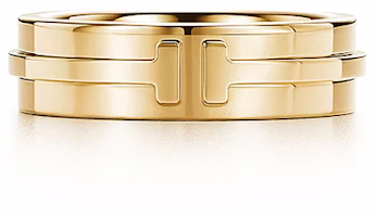 TIFFANY & CO. T Series 18K Gold Wide Ring Unisex Couple Design. GRP09008 TIFFANY & CO. T Series 18K Gold Wide Ring Unisex Couple Design. GRP09008