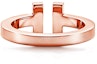 Shop TIFFANY & CO. T 系列18K玫瑰金方形戒指 情侶款 男女適合 GRP07782