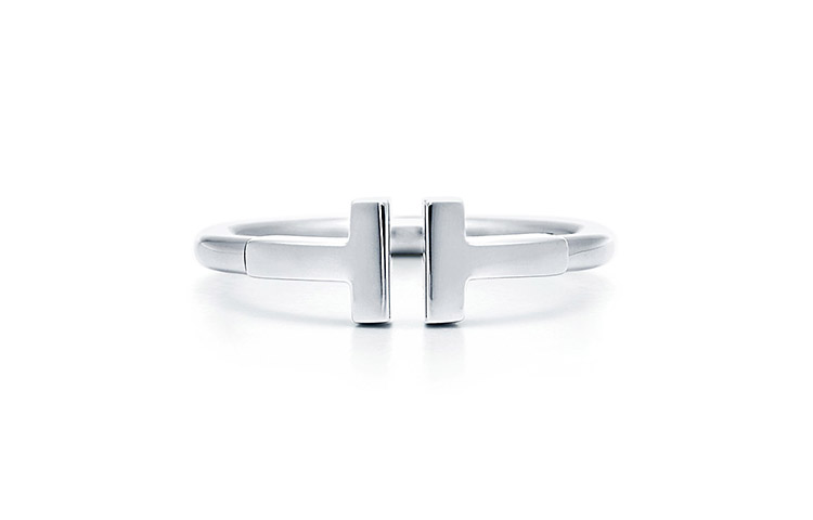 Tiffany & Co. T Series 18K White Gold Couple Ring Unisex 18k Gold Ring GRP07762 圖 4