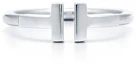 Shop Tiffany & Co. T Series Cincin Emas Putih 18K Unisex Cincin Pasangan Emas 18K GRP07762