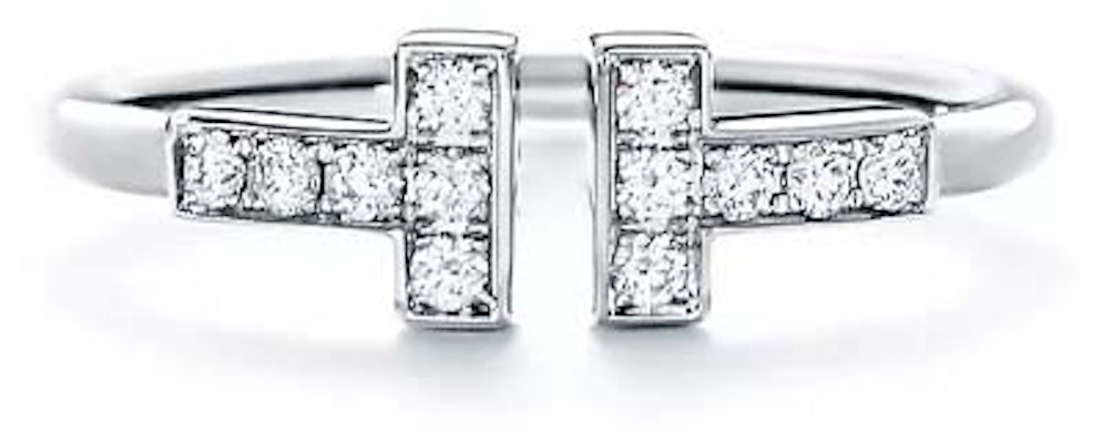 ティファニー Tシリーズ ダイヤモンド 18Kホワイトゴールド カップルリング ユニセックス GRP07760 Order ティファニー Tシリーズ ダイヤモンド 18Kホワイトゴールド カップルリング ユニセックス GRP07760