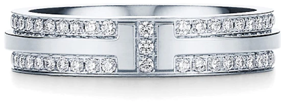 Tiffany & Co. T Series Diamond Pave Narrow Ring 18K White Gold 4.5mm Full Diamond. GRP09680 Tiffany & Co. T Series Diamond Pave Narrow Ring 18K White Gold 4.5mm Full Diamond. GRP09680