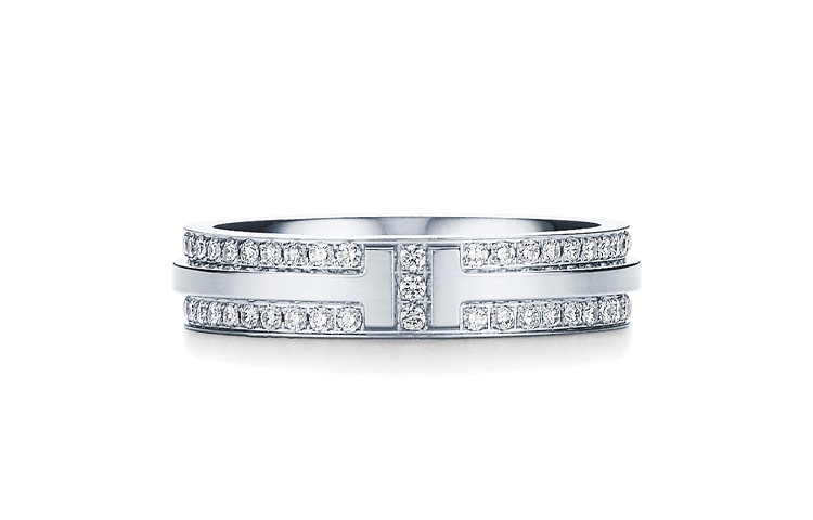 Tiffany & Co. T Series Diamond Pave Narrow Ring 18K White Gold 4.5mm Full Diamond. GRP09680 圖 2
