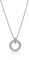 Tiffany & Co. T Series Full Diamond Circle Pendant Necklace Unisex Silver 72154568 Tiffany & Co. T Series Full Diamond Circle Pendant Necklace Unisex Silver 72154568