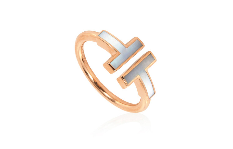 Order TIFFANY & CO. T系列18K玫瑰金珍珠母戒指 情侶款男女通用 GRP11094