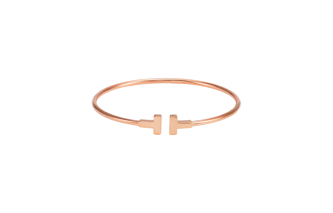 Tiffany & Co. T Series Narrow 18K Rose Gold Bracelet Unisex Couple Design GRP08505 圖 2