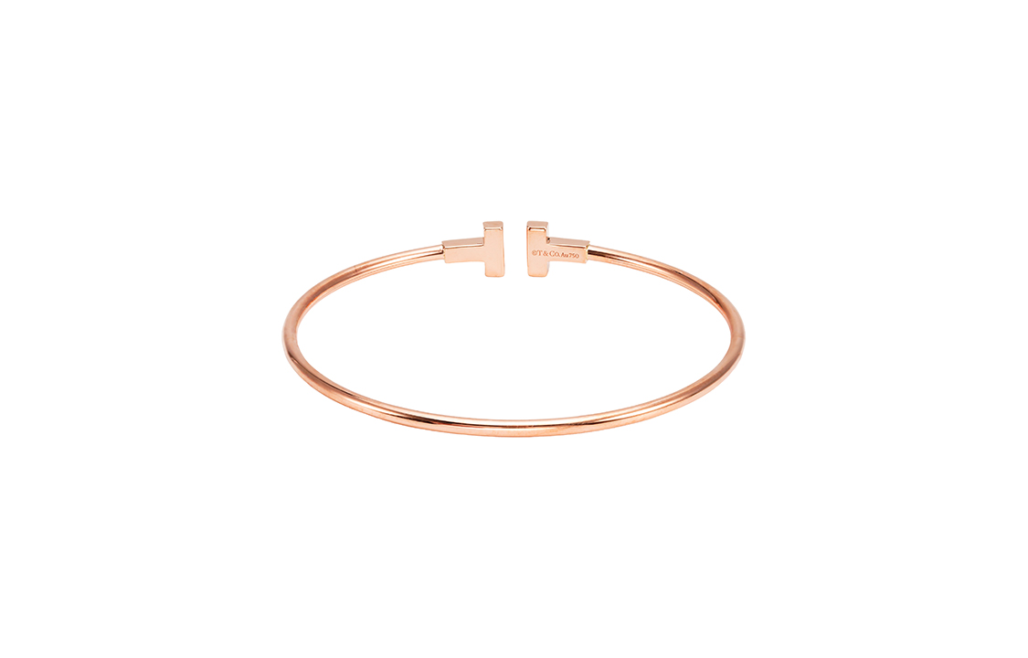 Tiffany & Co. T Series Narrow 18K Rose Gold Bracelet Unisex Couple Design GRP08505 圖 3
