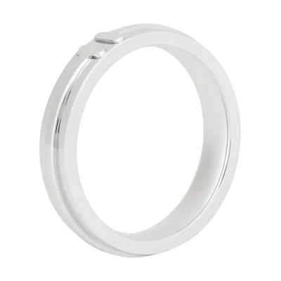 TIFFANY & CO. T Series Narrow 18K White Gold Ring Unisex Couples' Design. GRP09673