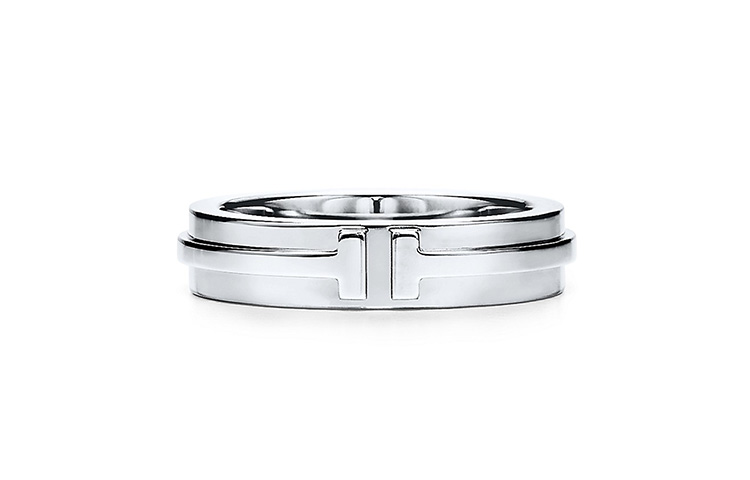 TIFFANY & CO. T Series Narrow 18K White Gold Ring Unisex Couples' Design. GRP09673 圖 2