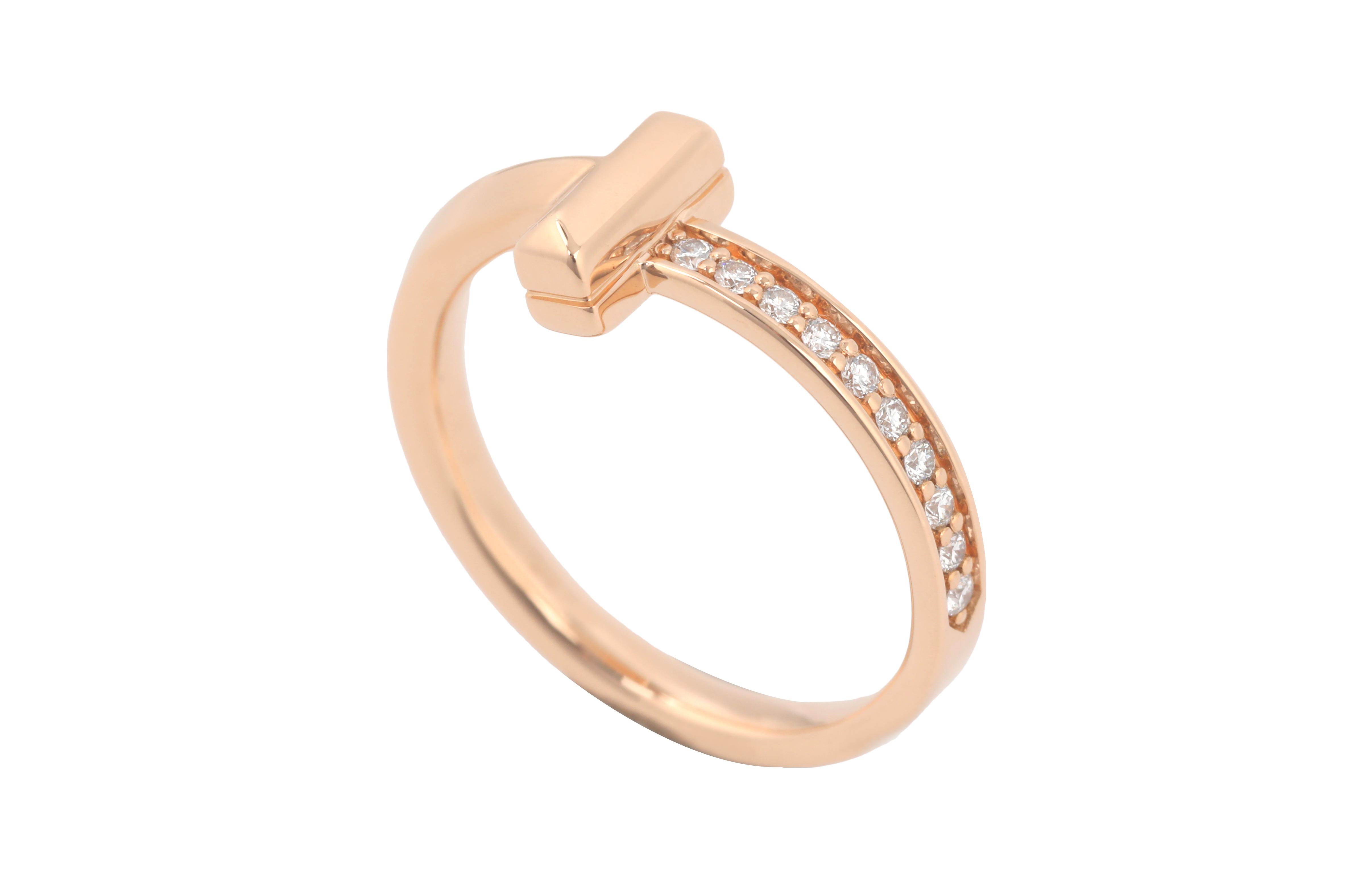 Shop Cincin Tiffany & Co. T Series Narrow Diamond Rekaan Unisex untuk Pasangan. GRP11292