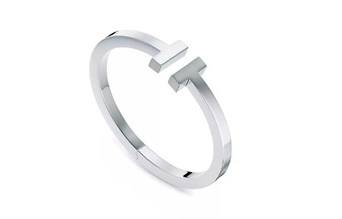 Order Tiffany & Co. T 系列方形銀手鐲 情侶男女通用銀飾 60012321