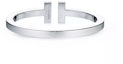 Shop Tiffany & Co. T 系列方形銀手鐲 情侶男女通用銀飾 60012321