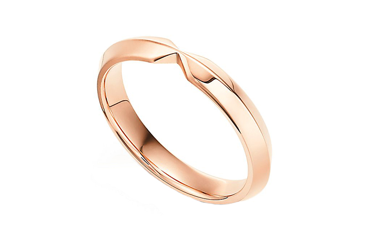 Shop Tiffany & Co. Cincin Tiffany® Setting Emas Rose 18K 3mm. GRP11077