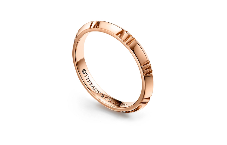 Lookbook 蒂芙尼Tiffany Atlas X窄款戒指18K玫瑰金 GRP11739