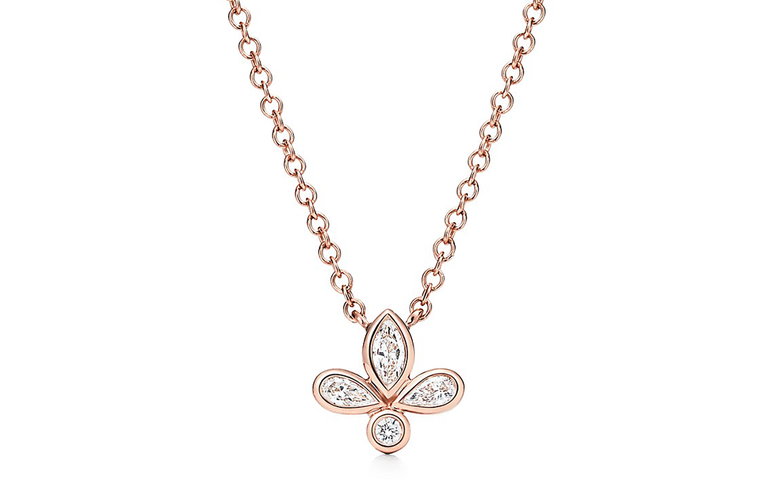 Tiffany & Co. Tiffany Fleur de Lis Necklace Rose Gold with Diamonds Super Mini. 37587427 圖 2