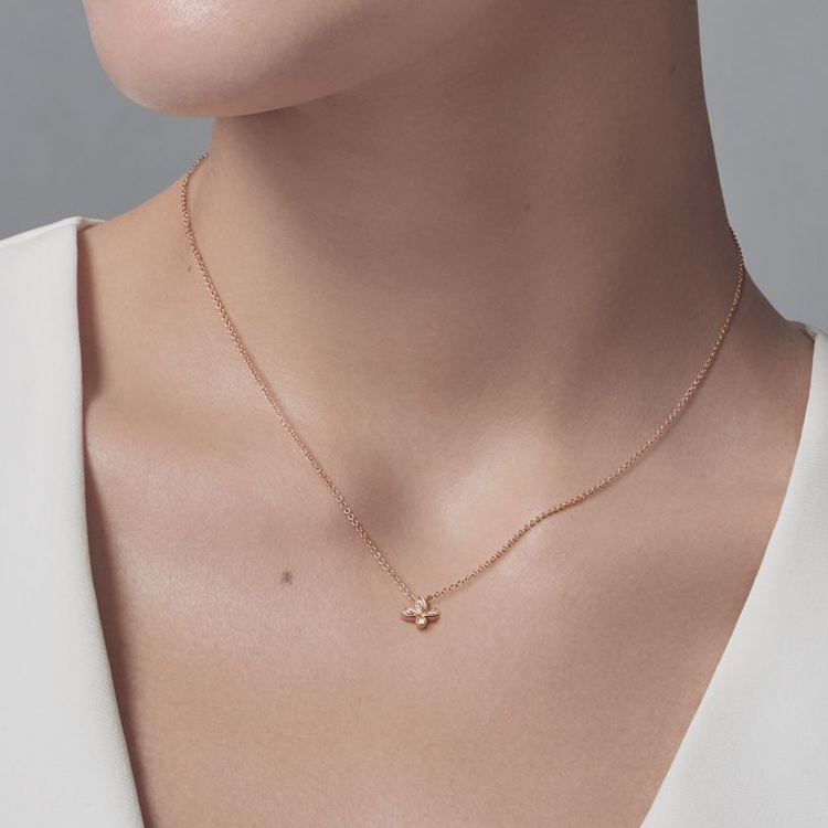 Tiffany & Co. Tiffany Fleur de Lis Necklace Rose Gold with Diamonds Super Mini. 37587427 圖 3