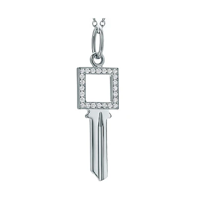 Tiffany & Co. Tiffany Keys Mini Square Openwork Key Pendant Platinum (No Chain). GRP10440