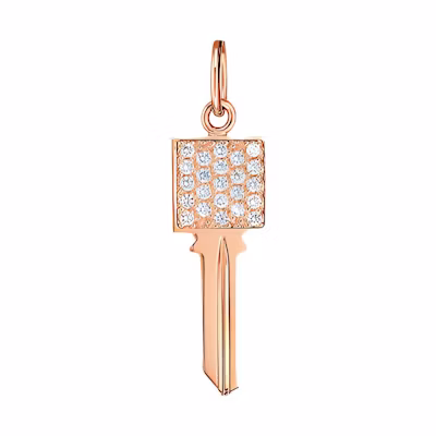 Tiffany & Co. Tiffany Keys Square Diamond Pendant Mini Rose Gold (No Chain). 62375965