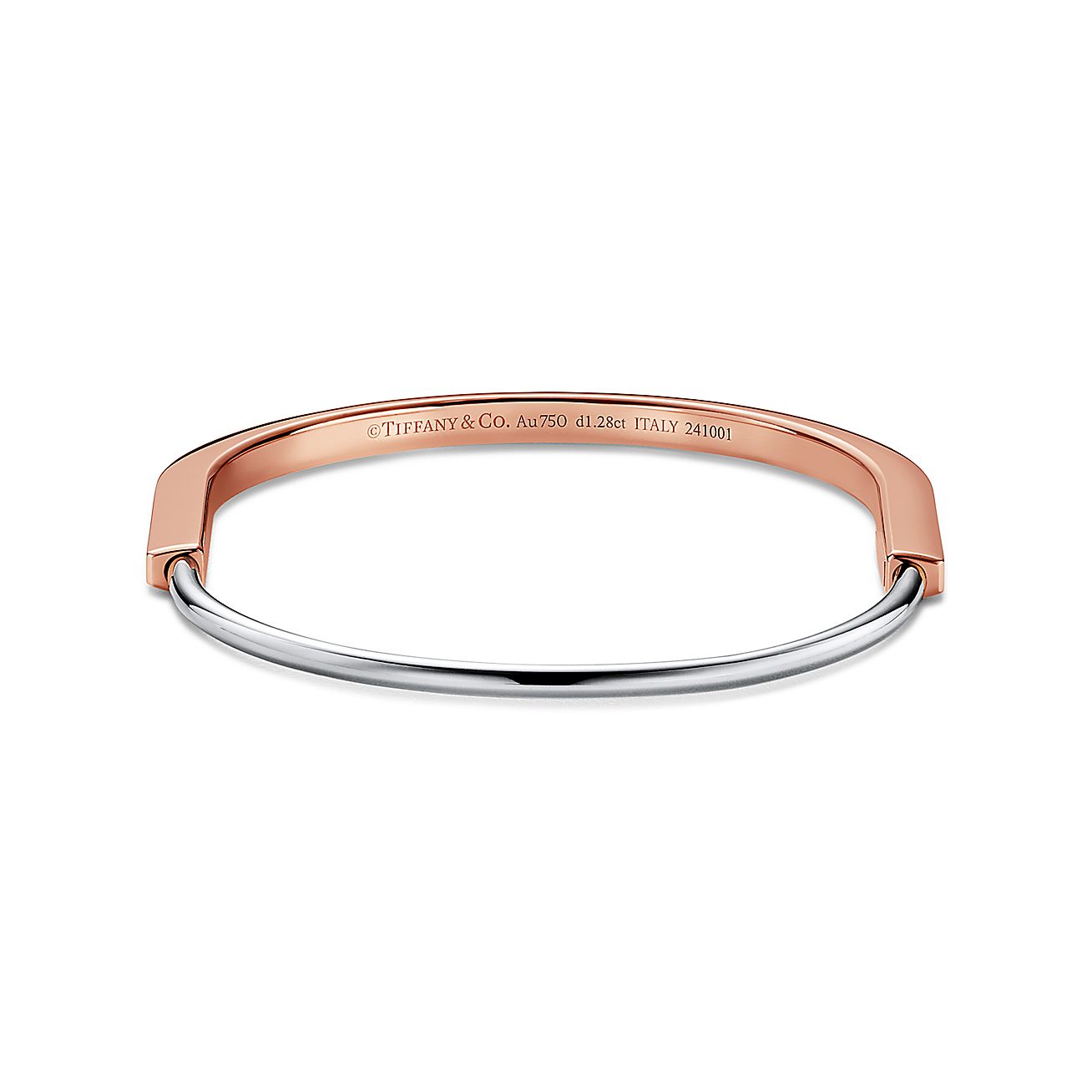 TIFFANY & CO. Tiffany Lock 18K Rose Gold Bracelet Unisex Couple Design 74362559 圖 3