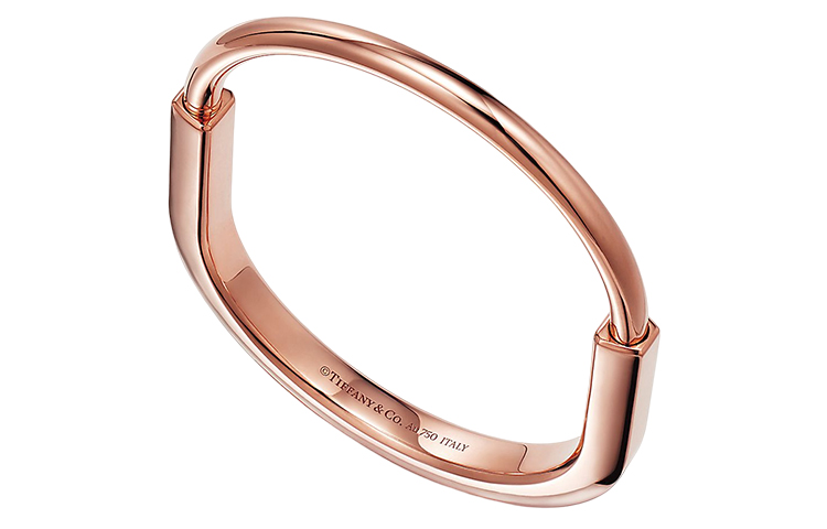 Lookbook Tiffany & Co. Tiffany Lock 系列經典時尚男女玫瑰金手鍊 GRP12242