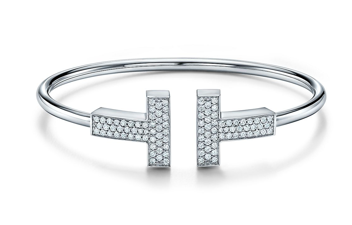 TIFFANY & CO. Tiffany T Large Wire 18K White Gold Bracelet Unisex Silver. 67990846 圖 3