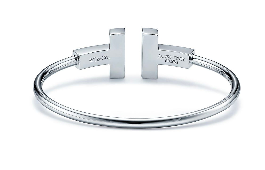 TIFFANY & CO. Tiffany T Large Wire 18K White Gold Bracelet Unisex Silver. 67990846 圖 4