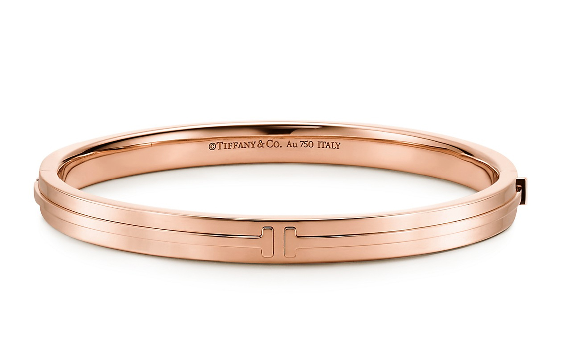 Tiffany & Co. Tiffany T Series 18K Rose Gold Hinged Bracelet. GRP10364