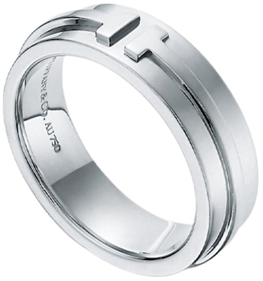 Tiffany & Co. Tiffany T 系列 18K 白金寬版戒指 5.5mm 情侶款 GRP09009 Shop Tiffany & Co. Tiffany T 系列 18K 白金寬版戒指 5.5mm 情侶款 GRP09009