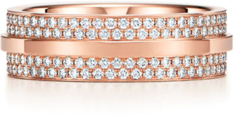 蒂芙尼T系列满钻宽戒指玫瑰金情侣款男女通用设计。 GRP09011 Lookbook 蒂芙尼T系列满钻宽戒指玫瑰金情侣款男女通用设计。 GRP09011