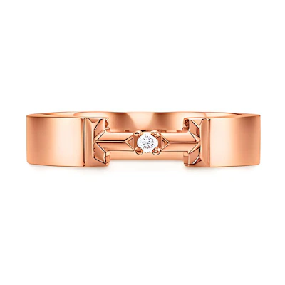 Tiffany & Co. Tiffany T Series True Diamond Rose Gold Ring 4mm Unisex GRP10775