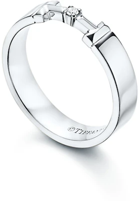 Cincin Emas Putih Tiffany & Co. Tiffany T Siri True Perak Sterling Berlian 4mm. GRP10808 Order Cincin Emas Putih Tiffany & Co. Tiffany T Siri True Perak Sterling Berlian 4mm. GRP10808
