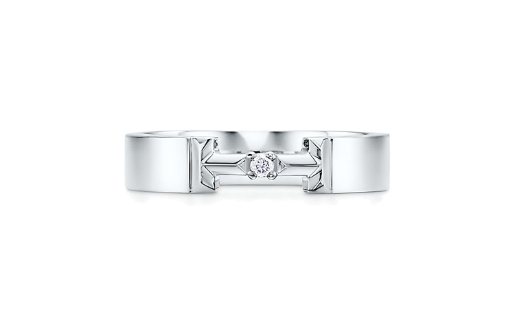 Tiffany & Co. Tiffany T Series True Sterling Silver Diamond Ring  4mm White Gold. GRP10808 圖 3